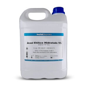 Álcool Etílico Hidratado 70%, 5.000ml - Uso laboratorial